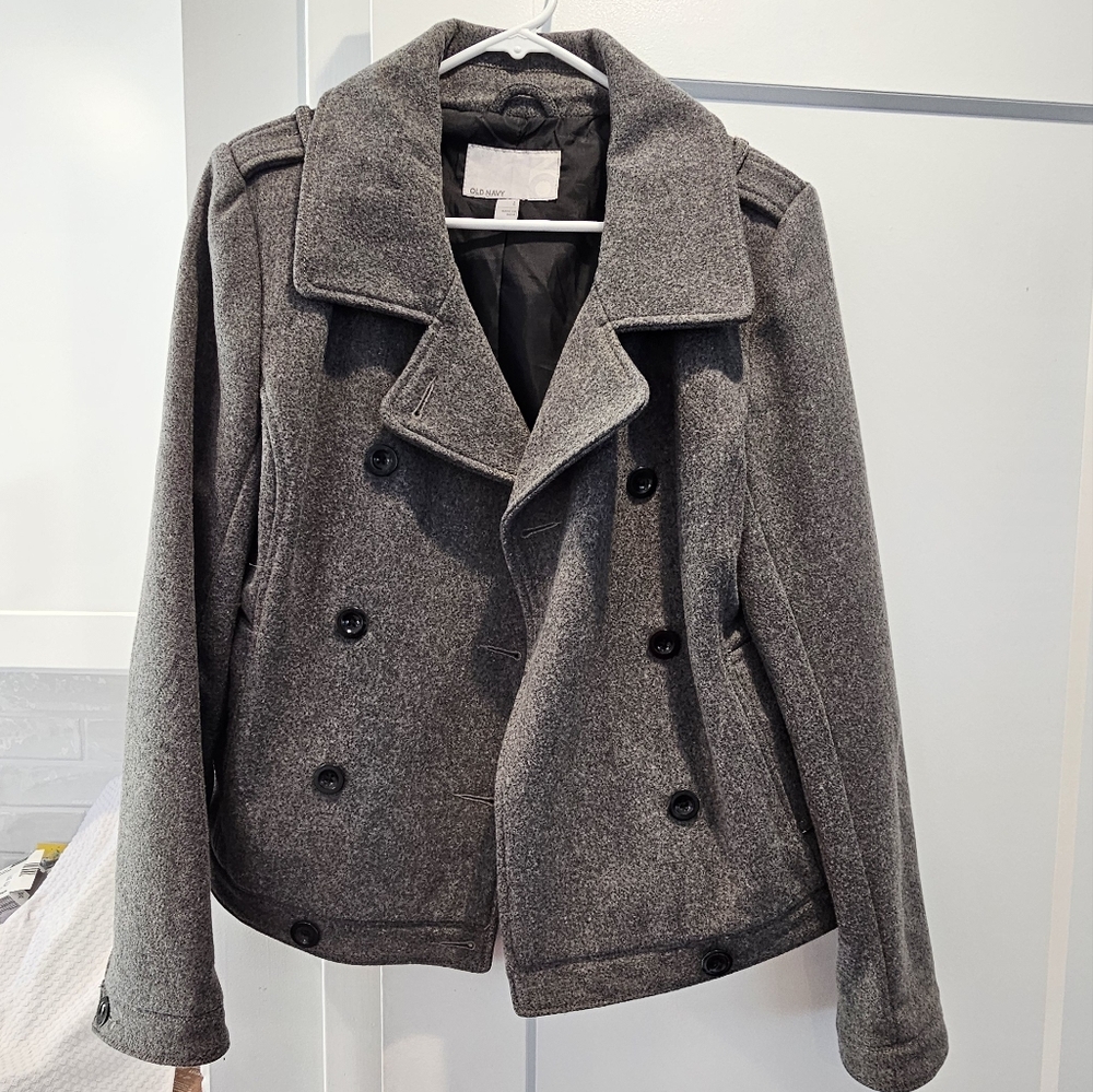 Grey Old Navy Short Pea Coat